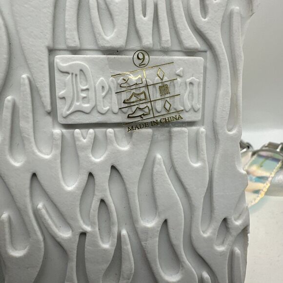 NY DEMONIA Swing 105 White Pearl Colorful Effects Ankle Boot 9" Platform - Picture 7 of 9